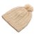 Alpaca blend hat, 'Sweet Alabaster' - Hand-Crocheted Alpaca Blend Hat with a Pompom from Peru (image 2c) thumbail
