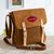 Suede messenger bag, 'Sepia Business' - Wool Accented Suede Messenger Bag in Sepia from Peru thumbail