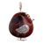 Sterling silver and gourd figurine, 'Sipan Governor in Red' - Sterling Silver and Red Gourd Owl Figurine from Peru (image 2b) thumbail