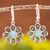 Amazonite filigree dangle earrings, 'Aqua Daisy' - Amazonite Sterling Silver Filigree Flower Dangle Earrings thumbail