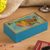 Reverse-painted glass and wood decorative box, 'National Pride' - Light Blue Wood Reverse-Painted Glass US Map Decorative Box thumbail