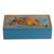Reverse-painted glass and wood decorative box, 'National Pride' - Light Blue Wood Reverse-Painted Glass US Map Decorative Box (image 2e) thumbail