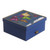 Reverse-painted glass and wood jewelry box, 'Worldly Goods' - Blue Wood and Reverse-Painted Glass World Map Jewelry Box (image 2a) thumbail