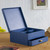 Reverse-painted glass and wood jewelry box, 'Worldly Goods' - Blue Wood and Reverse-Painted Glass World Map Jewelry Box (image 2b) thumbail