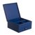 Reverse-painted glass and wood jewelry box, 'Worldly Goods' - Blue Wood and Reverse-Painted Glass World Map Jewelry Box (image 2d) thumbail