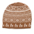 Alpaca blend knit hat, 'Alpaca Parade in Cinnamon' - Cinnamon Brown and Ivory Diamond Motif Alpaca Blend Knit Hat thumbail