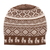 Alpaca blend knit hat, 'Alpaca Parade in Brown' - Chestnut Brown and Ivory Diamond Motif Alpaca Blend Knit Hat thumbail