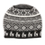 Alpaca blend knit hat, 'Alpaca Parade in Black' - Black and White Diamond Motif Alpaca Blend Knit Hat thumbail