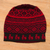 Alpaca blend knit hat, 'Alpaca Parade in Red' - Black and Crimson Red Diamond Motif Alpaca Blend Knit Hat (image 2) thumbail