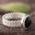 Onyx filigree cocktail ring, 'Andean Power' - Onyx Filigree Cocktail Ring Crafted in Peru thumbail