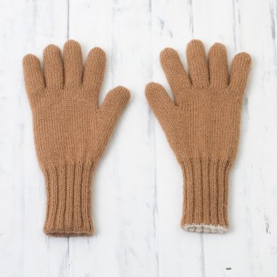 100% alpaca gloves, Ginger Alabaster