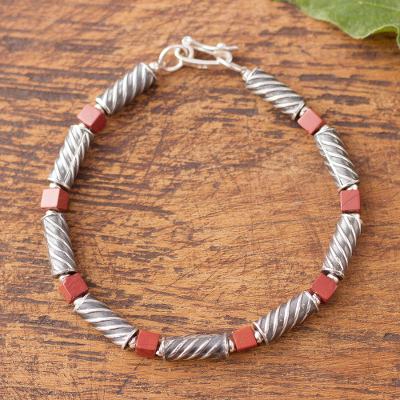 Jasper beaded bracelet, Columns