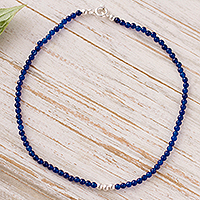 Featured review for Agate beaded anklet, Simple Appeal in Blue