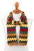 Alpaca blend scarf, 'Warm Zigzags' - Colorful Zigzag Alpaca Blend Wrap Scarf from Peru thumbail