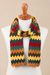 Alpaca blend scarf, 'Warm Zigzags' - Colorful Zigzag Alpaca Blend Wrap Scarf from Peru (image 2b) thumbail