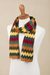 Alpaca blend scarf, 'Warm Zigzags' - Colorful Zigzag Alpaca Blend Wrap Scarf from Peru (image 2c) thumbail