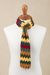 Alpaca blend scarf, 'Warm Zigzags' - Colorful Zigzag Alpaca Blend Wrap Scarf from Peru (image 2d) thumbail
