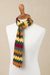 Alpaca blend scarf, 'Warm Zigzags' - Colorful Zigzag Alpaca Blend Wrap Scarf from Peru (image 2e) thumbail