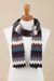 Alpaca blend scarf, 'Bold Zigzags' - Zigzag Pattern Alpaca Blend Wrap Scarf from Peru (image 2b) thumbail