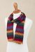 Alpaca blend scarf, 'Festive Zigzags' - Knit Zigzag Alpaca Blend Wrap Scarf from Peru (image 2c) thumbail