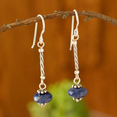 Sodalite dangle earrings, Ocean Goddess