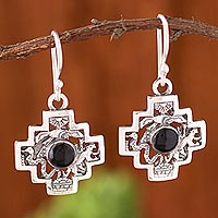 Featured review for Onyx dangle earrings, Andean Trilogy Chakana