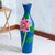 Ceramic decorative vase, 'Floral Paradise' - Hand-Painted Floral Ceramic Decorative Vase from Peru thumbail