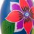 Ceramic decorative vase, 'Floral Paradise' - Hand-Painted Floral Ceramic Decorative Vase from Peru (image 2d) thumbail