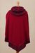 Alpaca blend poncho, 'Sublime Surround' - Crimson Red and Black Alpaca Blend Knit Cowl Neck Poncho (image 2c) thumbail