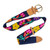 Leather accented wool and cotton belt, 'Flowery Denim' - Leather Accented Wool and Cotton Belt from Peru (image 2a) thumbail