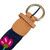 Leather accented wool and cotton belt, 'Flowery Denim' - Leather Accented Wool and Cotton Belt from Peru (image 2c) thumbail