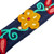 Leather accented wool and cotton belt, 'Flowery Denim' - Leather Accented Wool and Cotton Belt from Peru (image 2d) thumbail