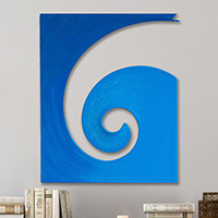 Steel and cotton wall sculpture, 'Evolution in Blue' - Modern Steel and Cotton Wall Sculpture in Blue from Peru