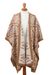 Reversible alpaca blend ruana, 'Elegant Royalty in Ginger' - Reversible Ginger and Pale Grey Alpaca Blend Knit Ruana (image 2a) thumbail