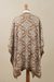 Reversible alpaca blend ruana, 'Elegant Royalty in Ginger' - Reversible Ginger and Pale Grey Alpaca Blend Knit Ruana (image 2c) thumbail