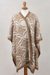 Reversible alpaca blend ruana, 'Elegant Royalty in Ginger' - Reversible Ginger and Pale Grey Alpaca Blend Knit Ruana (image 2d) thumbail