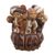 Ceramic candleholder, 'Music of the Andes' - Handmade Ceramic Candleholder with Music Theme thumbail