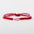 Sterling silver macrame unity bracelet, 'Red in Unity' - Aurora Red Macrame Unity Bracelet with Sterling Silver thumbail
