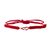 Sterling silver macrame unity bracelet, 'Red in Unity' - Aurora Red Macrame Unity Bracelet with Sterling Silver (image 2a) thumbail