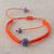 Sodalite unity bracelet, 'Vibrant Planet' - Andean Sodalite & Vivid Orange Macrame Unity Bracelet (image 2e) thumbail