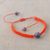Sodalite unity bracelet, 'Vibrant Planet' - Andean Sodalite & Vivid Orange Macrame Unity Bracelet (image 2f) thumbail
