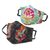 Cotton blend nose clip face masks, 'Leopard and Lotus' (pair) - 2 3-Layer Cotton Blend Nose Clip Leopard & Lotus Face Masks (image 2a) thumbail