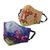 Cotton blend nose clip face masks, 'Fantasy Animals' (pair) - 3-Layer Cotton Blend Nose Clip Animal Print Masks (Pair) (image 2a) thumbail