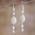 Onyx dangle earrings, 'Impulse' - White Onyx Dangle Earrings from Peru thumbail