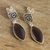 Obsidian dangle earrings, 'Amazing' - Transparent Obsidian Dangle Earrings (image 2b) thumbail