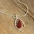Jasper pendant necklace, 'Outlook' - Modern Pendant Necklace with Red Jasper (image 2b) thumbail