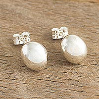 Sterling silver stud earrings, 'Poise' - Polished Sterling Silver Stud Earrings