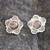 Opal filigree button earrings, 'Eternal Optimism' - Andean Opal Filigree Earrings thumbail