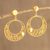 Gold-plated filigree dangle earrings, 'Dreamy Circles' - Peruvian Gold Plated Sterling Silver Dangle Earrings (image 2b) thumbail