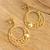 Gold-plated filigree dangle earrings, 'Dreamy Circles' - Peruvian Gold Plated Sterling Silver Dangle Earrings (image 2c) thumbail